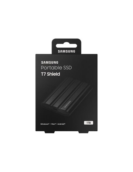 Внешний портативный SSD накопитель Samsung Portable SSD T7 Shield, 1 ТБ, Чёрный (MU-PE1T0S/WW)