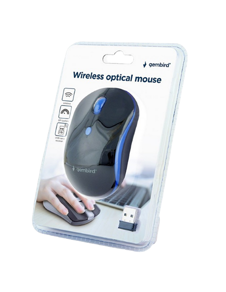 Mouse Wireless Gembird MUSW-4B-03-B, Negru/Albastru
