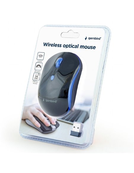 Mouse Wireless Gembird MUSW-4B-03-B, Negru/Albastru