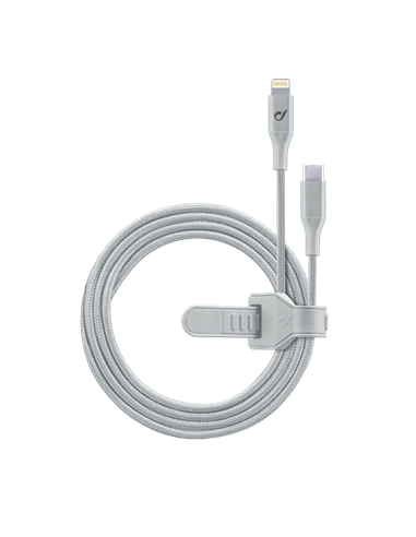 Кабель для зарядки и передачи данных Cellularline Satellite MFI, Lightning/USB Type-C, 1,2м, Серебристый