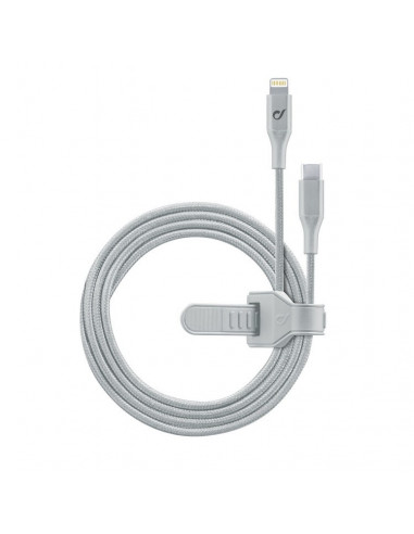 Cablu de încărcare și date Cellularline Satellite MFI, Lightning/USB Type-C, 1,2m, Argintiu