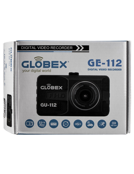 Автомобильный видеорегистратор Globex GE-112, Full-HD 1080P, Чёрный