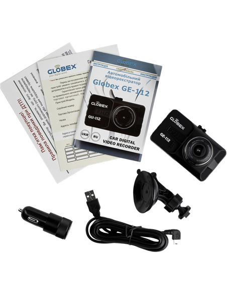 Cameră auto DVR Globex GE-112, Full-HD 1080P, Negru