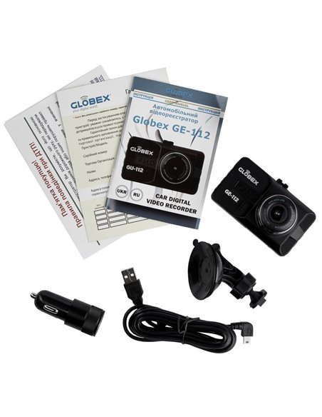 Автомобильный видеорегистратор Globex GE-112, Full-HD 1080P, Чёрный