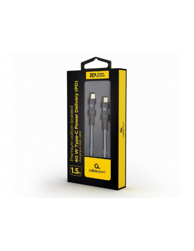 Cablu încărcare și sincronizare Cablexpert CC-USB2B-CMCM60-1.5M, USB Type-C/USB Type-C, 1,5m, Alb