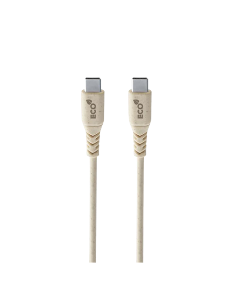 Кабель для зарядки и синхронизации Cellularline Become Eco Cable, USB Type-C/USB Type-C, 1,2м, Бежевый