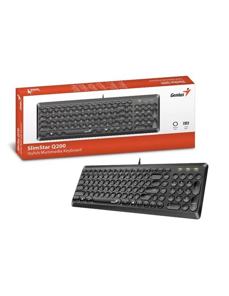 Tastatură Genius SlimStar Q200, Cu fir, Negru