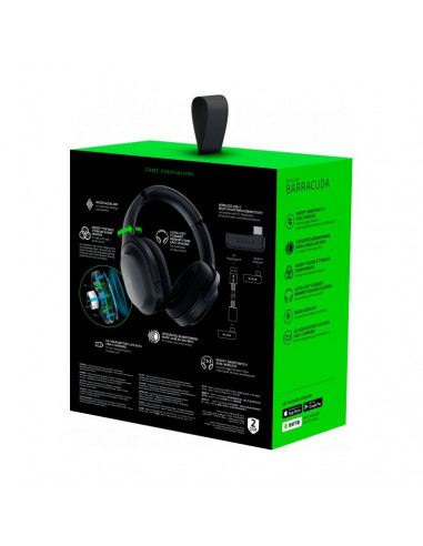 Căști gaming RAZER Barracuda, Bluetooth/USB, Negru