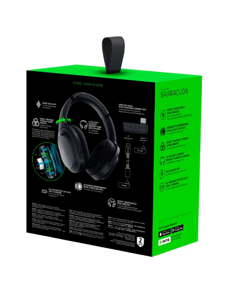Căști gaming RAZER Barracuda, Bluetooth/USB, Negru
