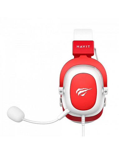 Căști gaming Havit H2002d, Cu fir, Alb Roșu