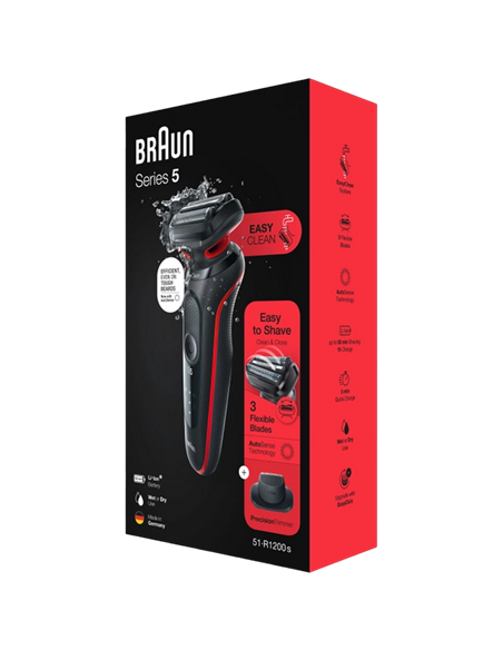 Электробритва мужская Braun Series 5, Черный/Красный Электробритва мужская Braun Series 5, Черный/Красный