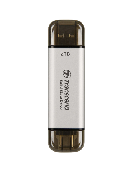Внешний портативный SSD накопитель Transcend ESD310S, 2 ТБ, Серебристый (TS2TESD310S)