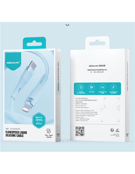 Cablu de încărcare Nillkin Type-C to Lightning Cable, Flowspeed, USB Type-C/Lightning, 1,2m, Albastru Cablu de încărcare Nillkin Type-C to Lightning Cable, Flowspeed, USB Type-C/Lightning, 1,2m, Albastru