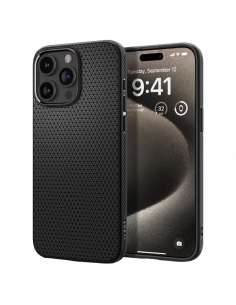 Husă Spigen iPhone 15 Pro Max Liquid Air, Negru mat