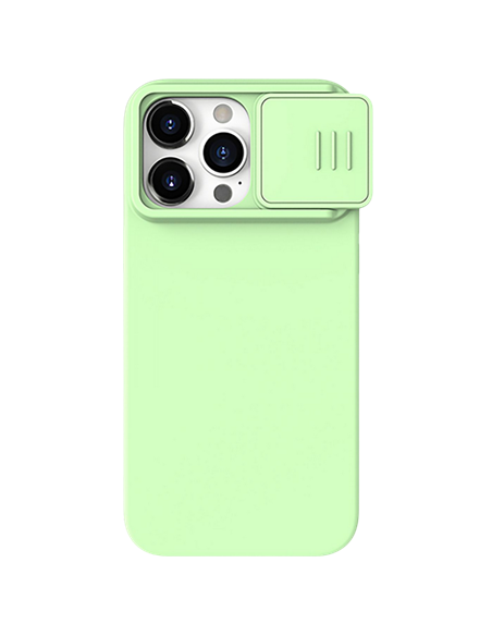 Husă Nillkin iPhone 15 Pro Max, CamShield Silky Silicone, Mint Green