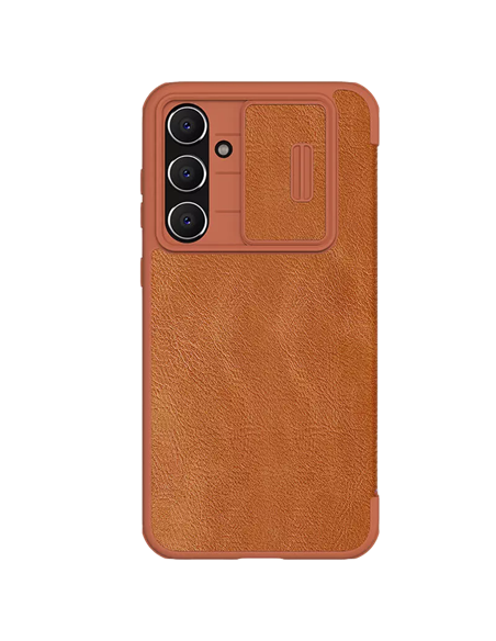 Чехол книжка Nillkin Samsung Galaxy S23 FE Qin Pro, Коричневый