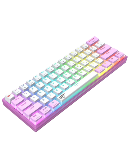 Tastatură Havit KB877L, Cu fir / Fără fir, Violet/Alb