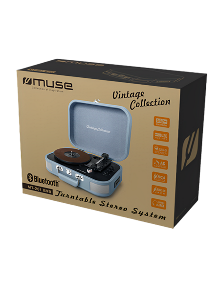 Placă turnantă de vinil MUSE MT-201 BVB, Albastru