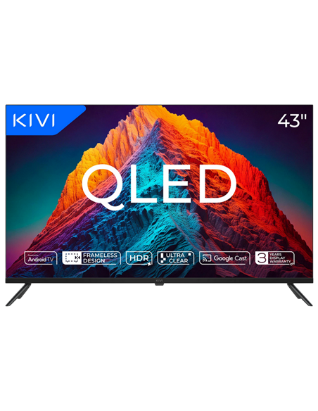 43" QLED SMART TV KIVI 43U770QB, 3840x2160 4K UHD, Android TV, Negru