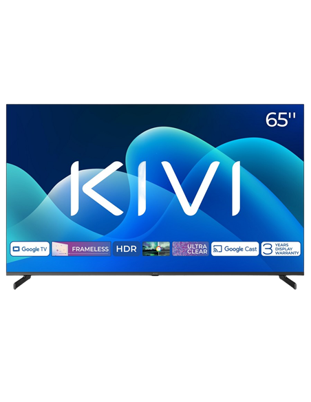 65" LED SMART Телевизор KIVI 65U710QB, 3840x2160 4K UHD, Google TV, Чёрный 65" LED SMART Телевизор KIVI 65U710QB, 3840x2160 4K UHD, Google TV, Чёрный