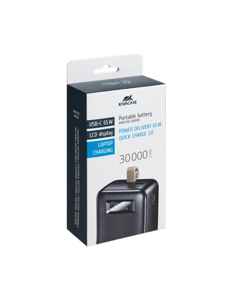 Acumulator extern Rivacase VA1083, 30000mAh, Negru
