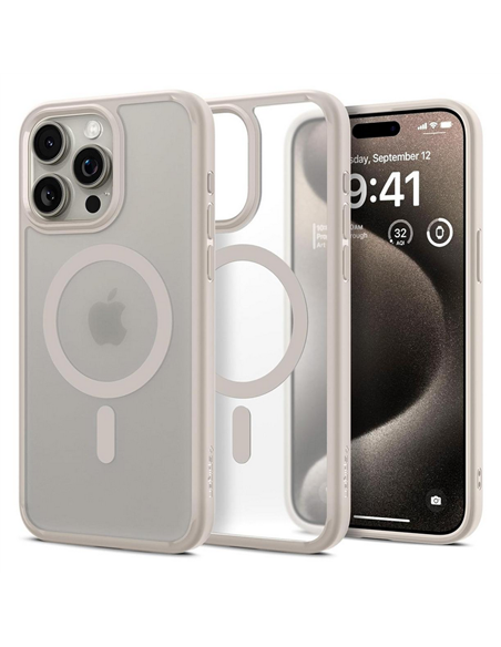 Husă Spigen iPhone 15 Pro Max Ultra Hybrid Mag, Frost Natural Titanium Husă Spigen iPhone 15 Pro Max Ultra Hybrid Mag, Frost Natural Titanium