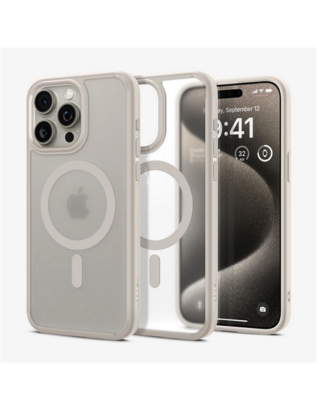 Чехол Spigen iPhone 15 Pro Max Ultra Hybrid Mag, Frost Natural Titanium
