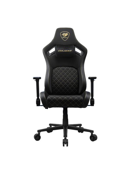 Scaun Gaming Cougar Defensor, Țesătură, PU Piele, Gold F