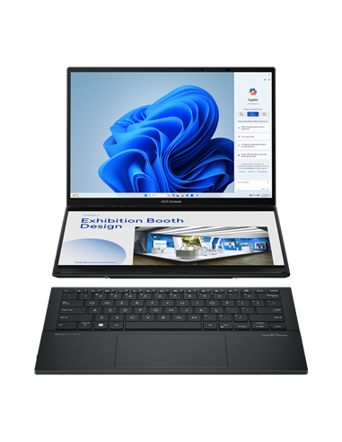 Laptop 14" ASUS Zenbook DUO OLED UX8406CA, Inkwell Gray, Intel Core Ultra 9 285H, 32GB/2048GB, Windows 11 Home