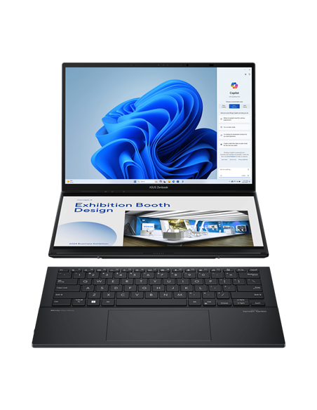 Ноутбук 14" ASUS Zenbook DUO OLED UX8406CA, Inkwell Gray, Intel Core Ultra 9 285H, 32Гб/2048Гб, Windows 11 Home