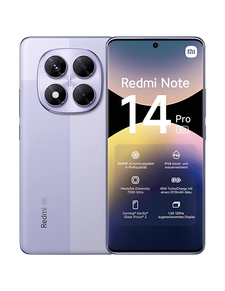 Смартфон Xiaomi Redmi Note 14 Pro 5G, 8Гб/256Гб, Lavender Purple