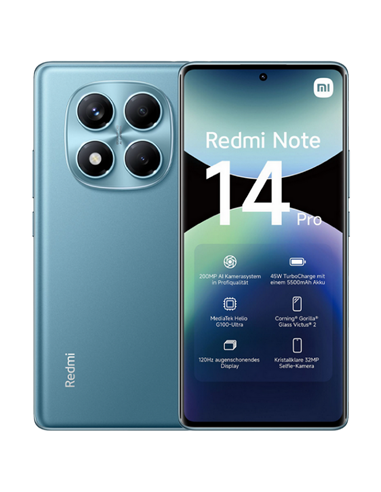 Смартфон Xiaomi Redmi Note 14 Pro 4G, 8Гб/256Гб, Ocean Blue
