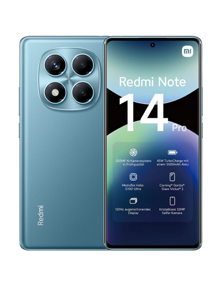 Смартфон Xiaomi Redmi Note 14 Pro 4G, 8Гб/256Гб, Ocean Blue