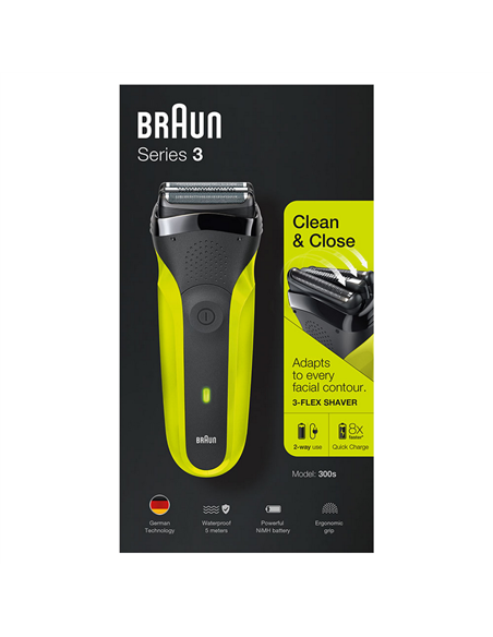 Электробритва мужская Braun Series 3 300s, Зеленый | Черный Электробритва мужская Braun Series 3 300s, Зеленый | Черный
