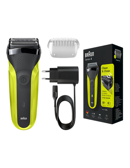 Электробритва мужская Braun Series 3 300s, Зеленый | Черный Электробритва мужская Braun Series 3 300s, Зеленый | Черный