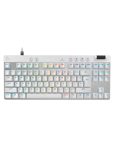 Tastatură Logitech G Pro X TKL Rapid, Cu fir, Alb