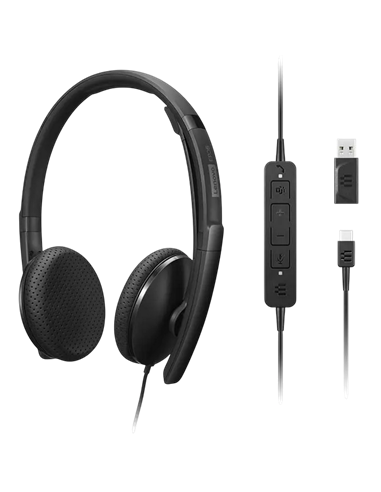 Наушники Lenovo VoIP Teams Wired, Чёрный