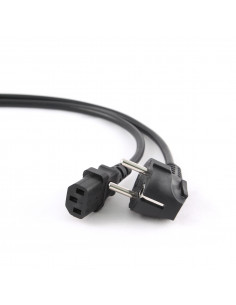 Power cord PC-186-VDE, 1.8 m, Schuko input and right angled C13 output, with VDE approval, Black