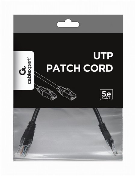 UTP Cat.5e Patch cord, 0.25m, Black