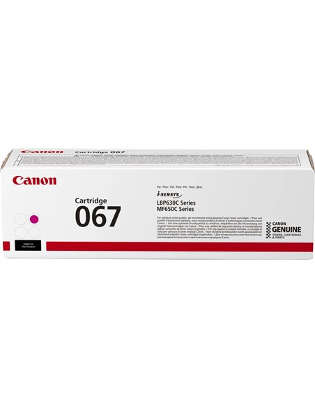 Laser Cartridge Canon 067 M (5100C002), Magenta (1250 pages) for F651Cw /MF655Cdw /MF657Cdw /LBP631Cw /LBP633Cdw.