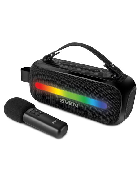 Boxa portabila cu microfon SVEN PS-255 / 12W RMS / FM tuner / USB / Black