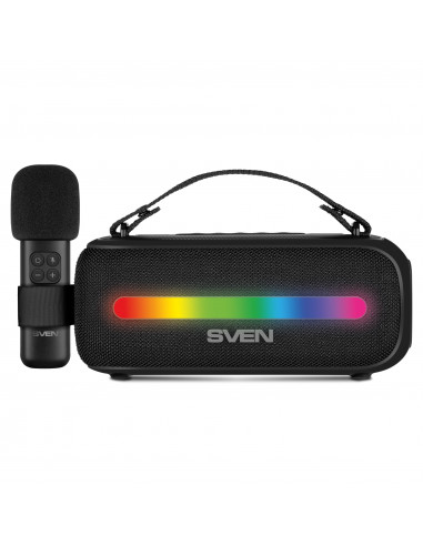 Boxa portabila cu microfon SVEN PS-255 / 12W RMS / FM tuner / USB / Black