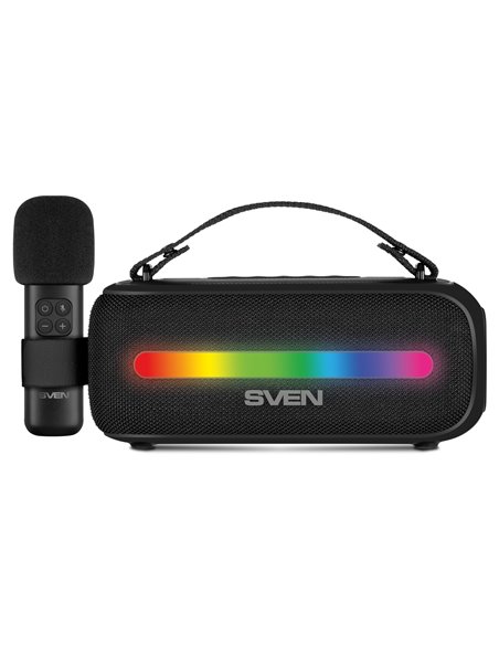 Boxa portabila cu microfon SVEN PS-255 / 12W RMS / FM tuner / USB / Black