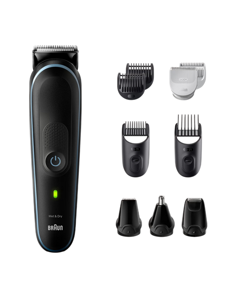 Trimmer pentru bărbați Braun MGK5445, Negru | Albastru