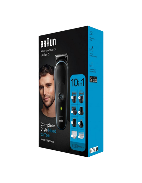 Trimmer pentru bărbați Braun MGK5445, Negru | Albastru