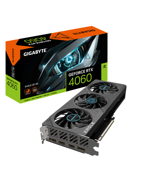 Видеокарта Gigabyte GV-N4060EAGLE OC-8GD, 8GB GDDR6 128бит 