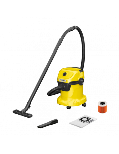 Aspirator Karcher 1.628-122.01 WD 3 V-15/6/20 + Filtre-saci KFI 357, Galben 2