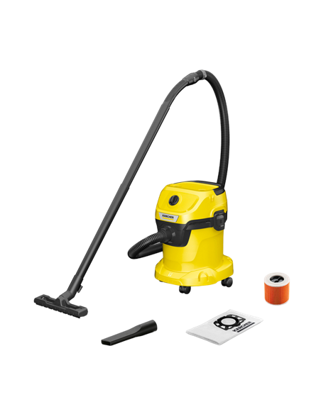 Пылесос Karcher WD 3 V-15/6/20 + Фильтр-мешки KFI 357, Жёлтый