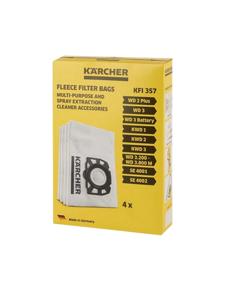 Пылесос Karcher WD 3 V-15/6/20 + Фильтр-мешки KFI 357, Жёлтый