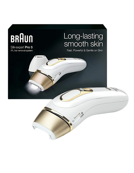 Фотоэпилятор Braun PL5157 Silk-expert Pro 5, Белый | Золотистый
